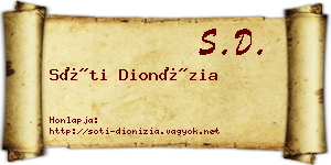 Sóti Dionízia névjegykártya